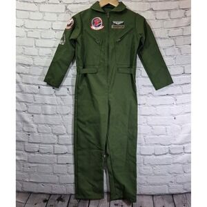 Paramount Top Gun Maverick Flight Suit Costume Childs L‎ Navy Pilot Jumpsuit